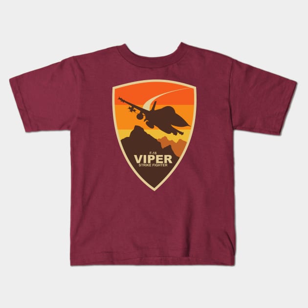 F-16 Viper Patch Kids T-Shirt by TCP